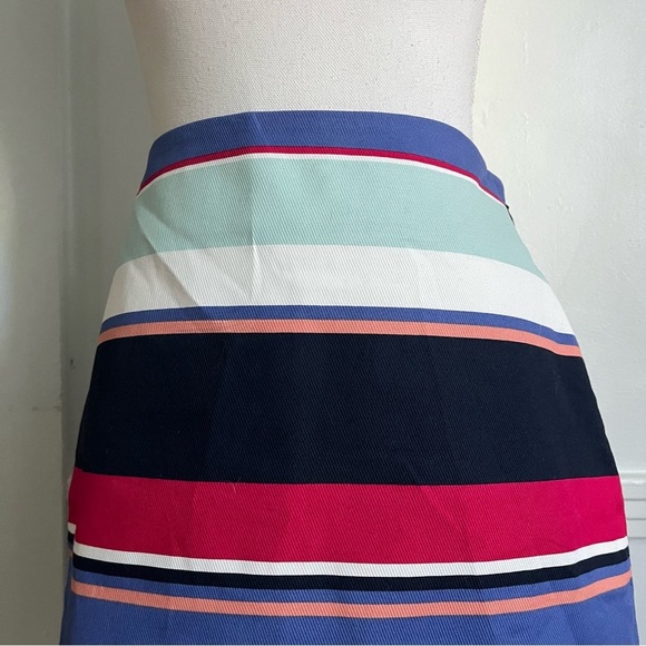 Talbots • Navy Pink Blue Striped Pencil Skirt - Picture 2 of 4